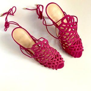 Alexandre Birman Piper Cut Out Suede Sandals Size